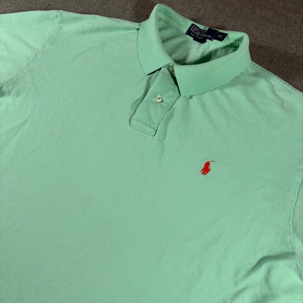 Polo Ralph Lauren Polo Shirt Mens XL Mint Green Short Sleeve Pique Pony Logo